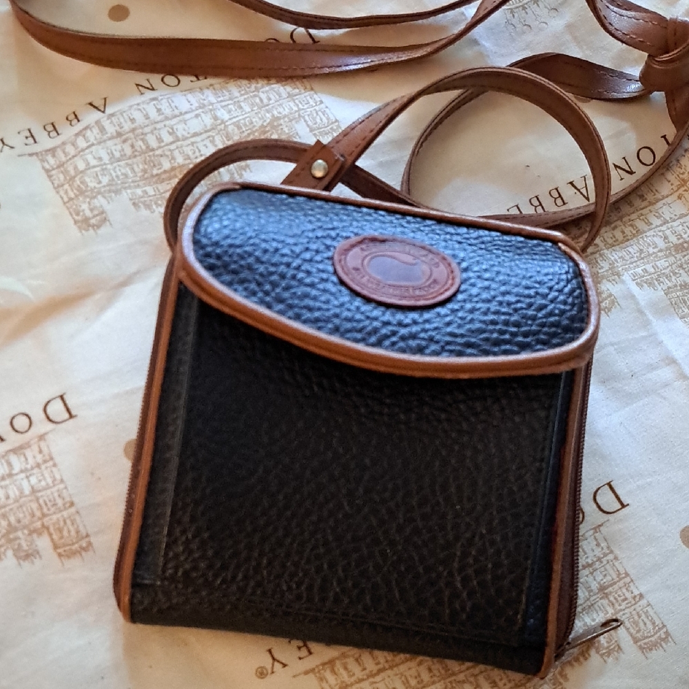 Vintage Adrienne Picard Black and Brown Leather Bag. Belt or Crossbody Option.